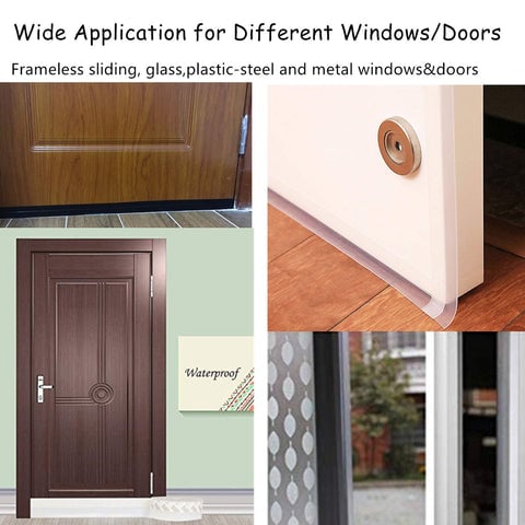 🚪 Guarnizione Adesiva in Silicone per Porte e Finestre (5m) | Isolamento Termico, Acustico, Antispifferi e Polvere | Flessibile Ritagliabile per Sottoporta e Infissi 🏠