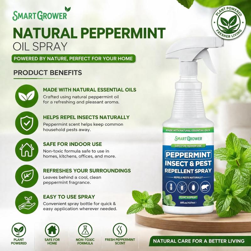 🗑️Spray Repellente per Insetti all'Olio di Menta Piperita Naturale – Massima Efficacia – Formula Profumata Sicura per Casa e Giardino