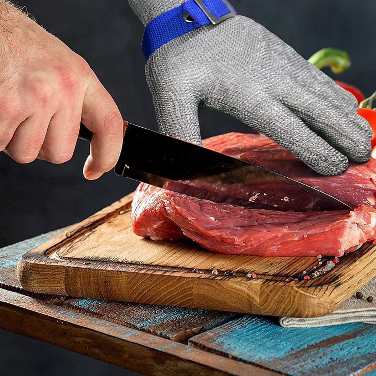 🧤50% DI SCONTO ORA! Guanto antitaglio in maglia metallica in acciaio inox, guanto in rete metallica A9 con il massimo livello di protezione dai tagli, guanto da lavoro protettivo per macellai, cuochi, taglio della carne e lavorazione degli alimenti