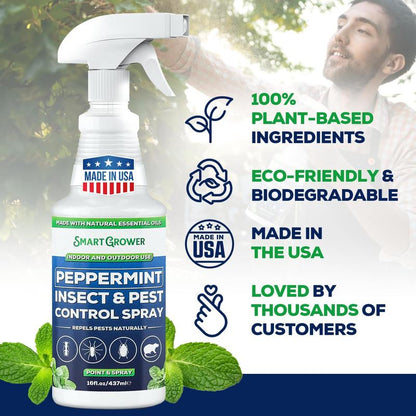 🗑️Spray Repellente per Insetti all'Olio di Menta Piperita Naturale – Massima Efficacia – Formula Profumata Sicura per Casa e Giardino