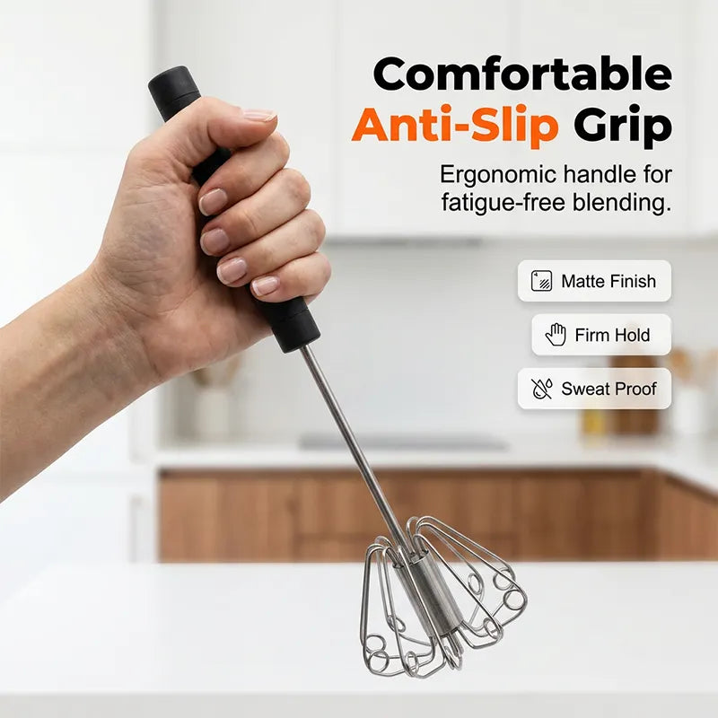 Frusta a mano semiautomatica in acciaio inox 🥄🥚🤚