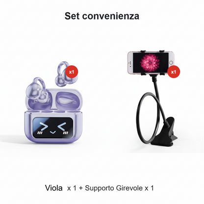 🎧 60% DI SCONTO! 🌐 Auricolari Clip-on Bluetooth V6.0 con Schermo a Colori – Traduzione 134 Lingue, Impermeabili & 40h Autonomia 💧