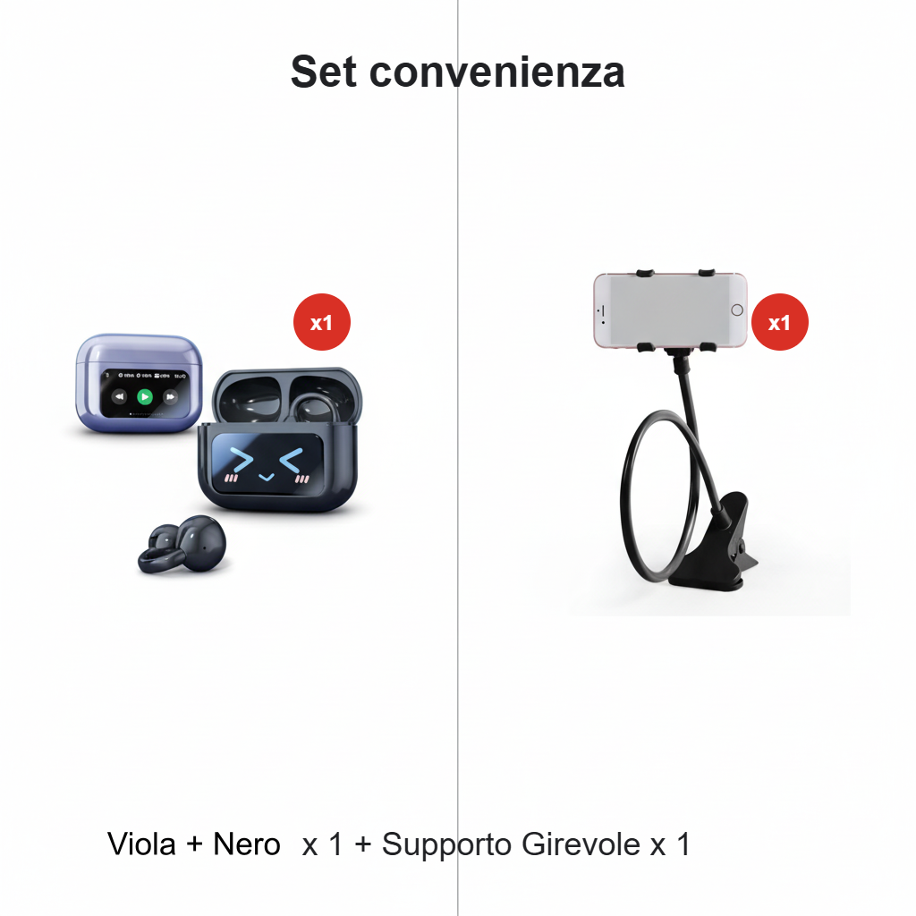 🎧 60% DI SCONTO! 🌐 Auricolari Clip-on Bluetooth V6.0 con Schermo a Colori – Traduzione 134 Lingue, Impermeabili & 40h Autonomia 💧