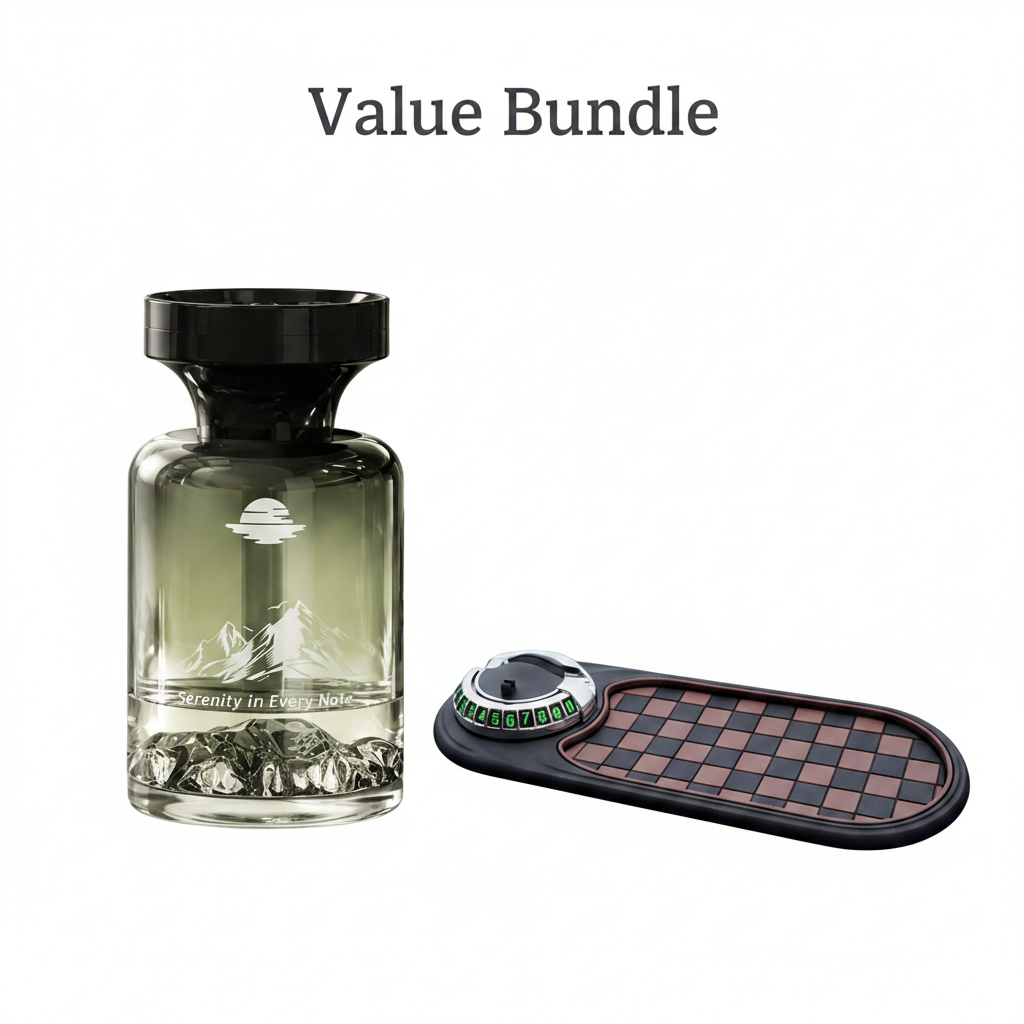 Profumo per auto con design montano ⛰️🚗✨ Bottiglia decorativa con paesaggio montano, estratti vegetali naturali, neutralizza gli odori e diffonde una fragranza persistente per rendere ogni viaggio piacevole.