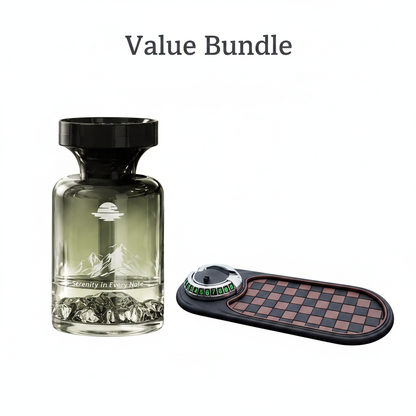 Profumo per auto con design montano ⛰️🚗✨ Bottiglia decorativa con paesaggio montano, estratti vegetali naturali, neutralizza gli odori e diffonde una fragranza persistente per rendere ogni viaggio piacevole.