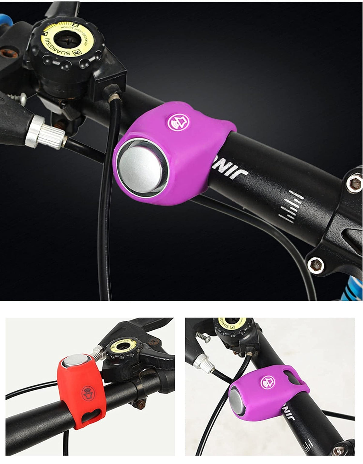 🚲 Clacson Elettronico per Bici 🔊🎵⚖️ Con volume fino a 120 dB e 6 modalità sonore selezionabili, è impermeabile e leggero 38 g, si fissa senza attrezzi per segnalare chiaramente la tua presenza nel traffico durante le pedalate.