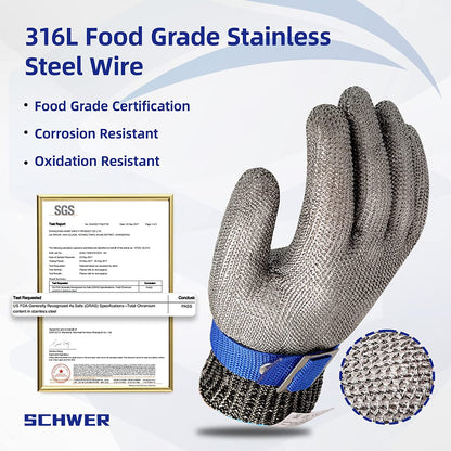 🧤50% DI SCONTO ORA! Guanto antitaglio in maglia metallica in acciaio inox, guanto in rete metallica A9 con il massimo livello di protezione dai tagli, guanto da lavoro protettivo per macellai, cuochi, taglio della carne e lavorazione degli alimenti