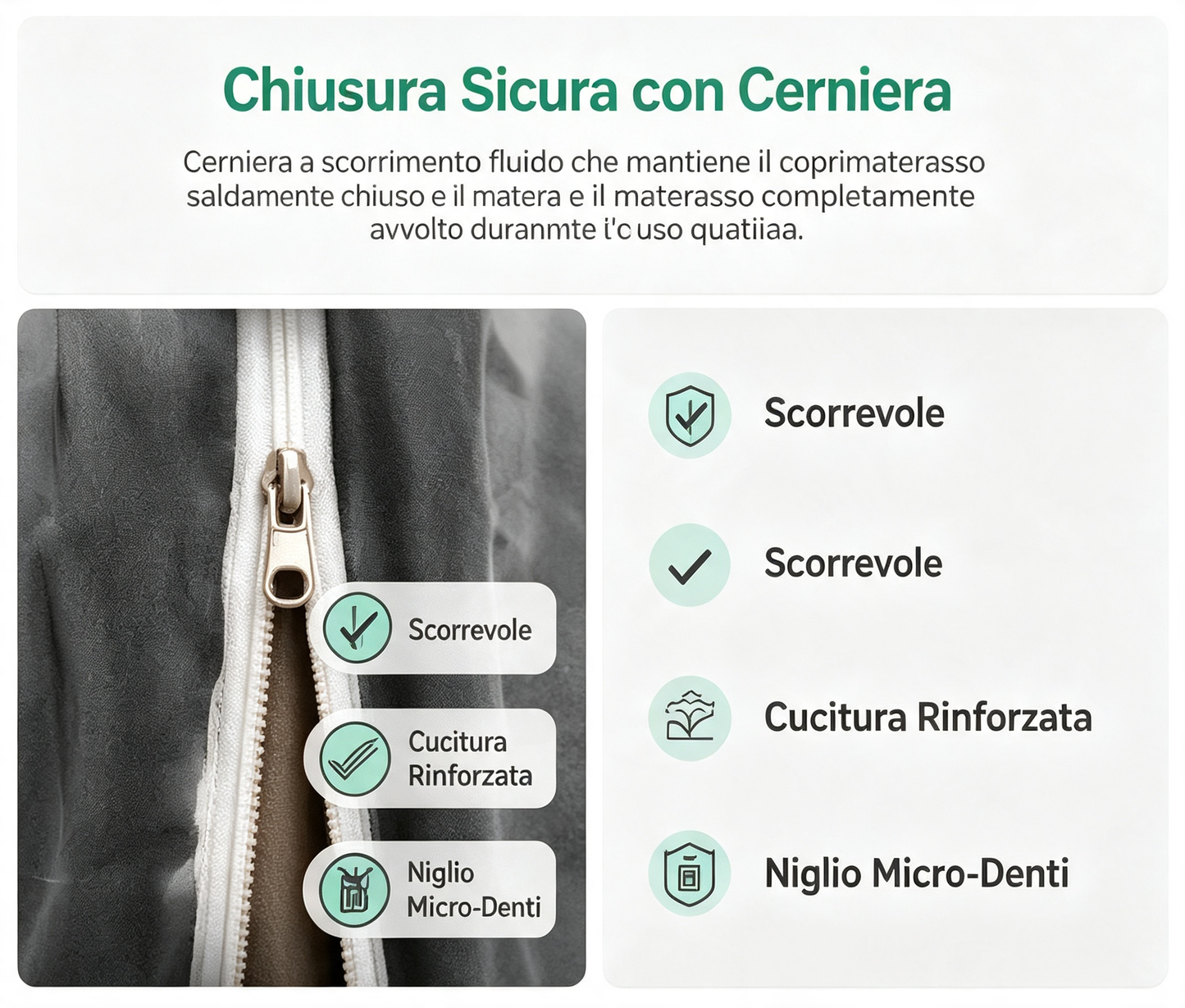 Coprimaterasso con Cerniera e Tessuto Traspirante