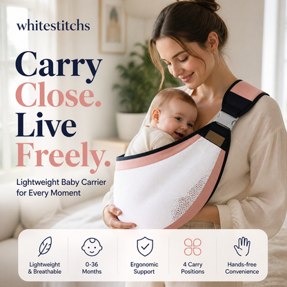 Fascia Porta-Bambino 🎒🌬️⚖️ Leggera e traspirante, distribuisce uniformemente il peso del bambino, con fibbia facile da usare per indossarla velocemente e mantenere le mani libere durante passeggiate e commissioni.