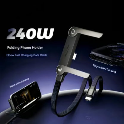 Cavo dati pieghevole di carica rapida da 240w, adatto per Apple iPhone 15-17 Pro Max, Samsung, Huawei, Xiaomi