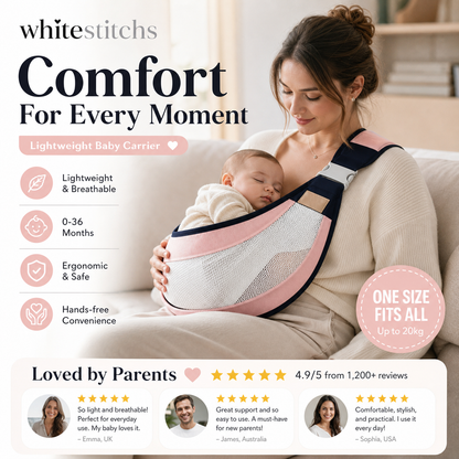 Fascia Porta-Bambino 🎒🌬️⚖️ Leggera e traspirante, distribuisce uniformemente il peso del bambino, con fibbia facile da usare per indossarla velocemente e mantenere le mani libere durante passeggiate e commissioni.