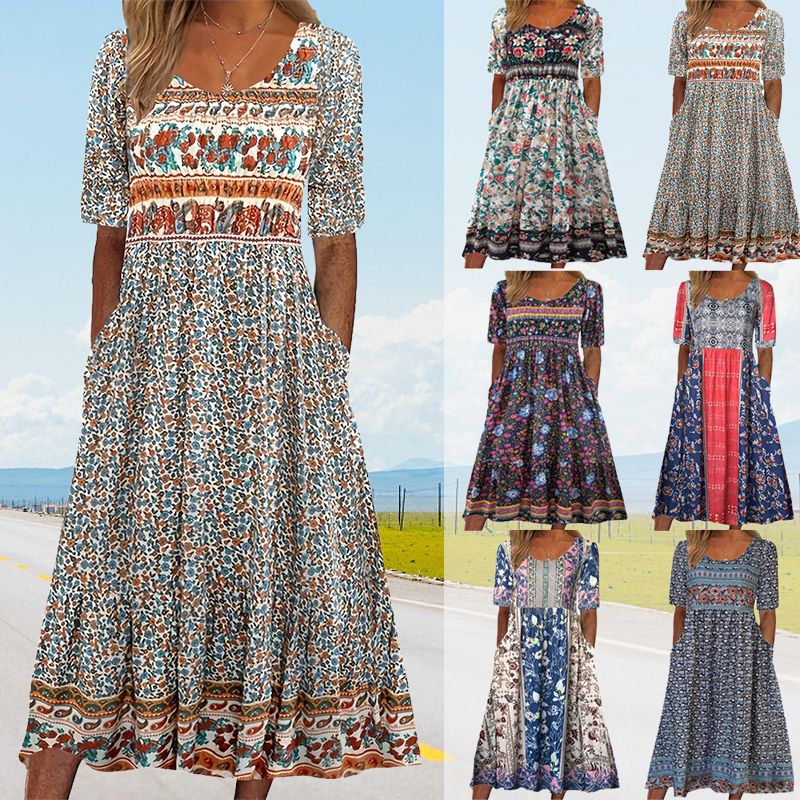 👗Abito elegante da donna con stampa bohémien