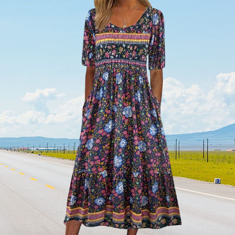 👗Abito elegante da donna con stampa bohémien