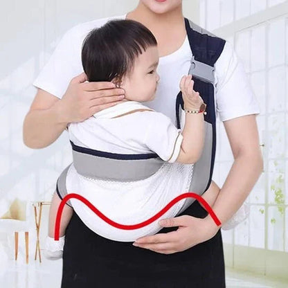 Fascia Porta-Bambino 🎒🌬️⚖️ Leggera e traspirante, distribuisce uniformemente il peso del bambino, con fibbia facile da usare per indossarla velocemente e mantenere le mani libere durante passeggiate e commissioni.