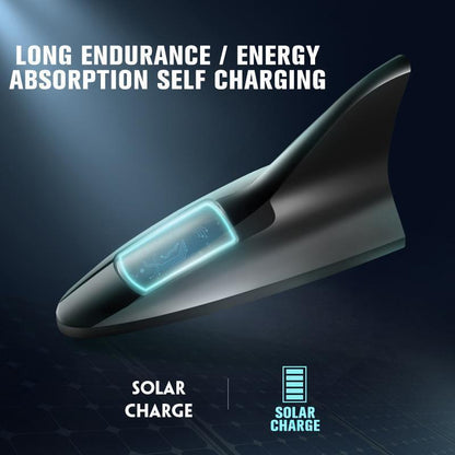 🦈 Luce LED Solare a Pinna di Squalo per Auto 🚗 | Sensore Vibrazione e 8 LED Lampeggianti a 4 Colori 💡 | Ricarica Solare Anticollisione, Fissaggio Adesivo senza Cavi ⚡