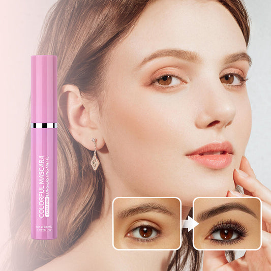 Mascara colorato da 9ml 🎨✨, disponibile in 6 tonalità diverse, flacone compatto 1,6×10,8 cm, formula a lunga tenuta per creare look di ciglia originali ogni giorno.