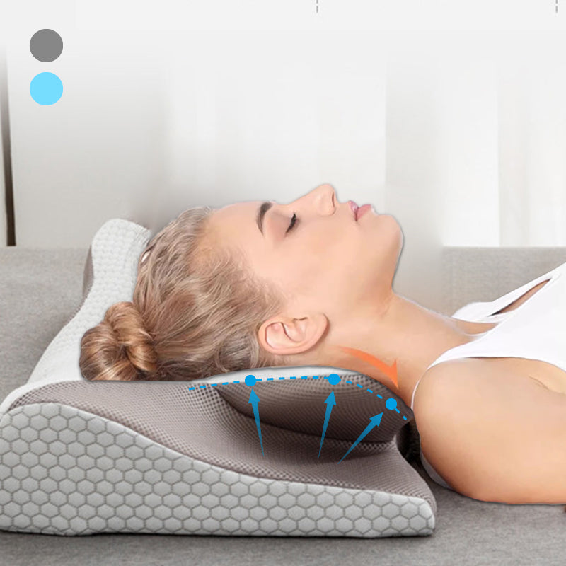 Cuscino Cervicale a Forma di Corno di Mucca in Memory Foam Traspirante