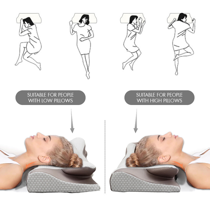 Cuscino Cervicale a Forma di Corno di Mucca in Memory Foam Traspirante