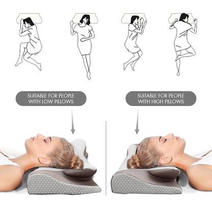 Cuscino Cervicale a Forma di Corno di Mucca in Memory Foam Traspirante
