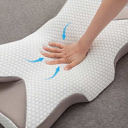 Cuscino Cervicale a Forma di Corno di Mucca in Memory Foam Traspirante