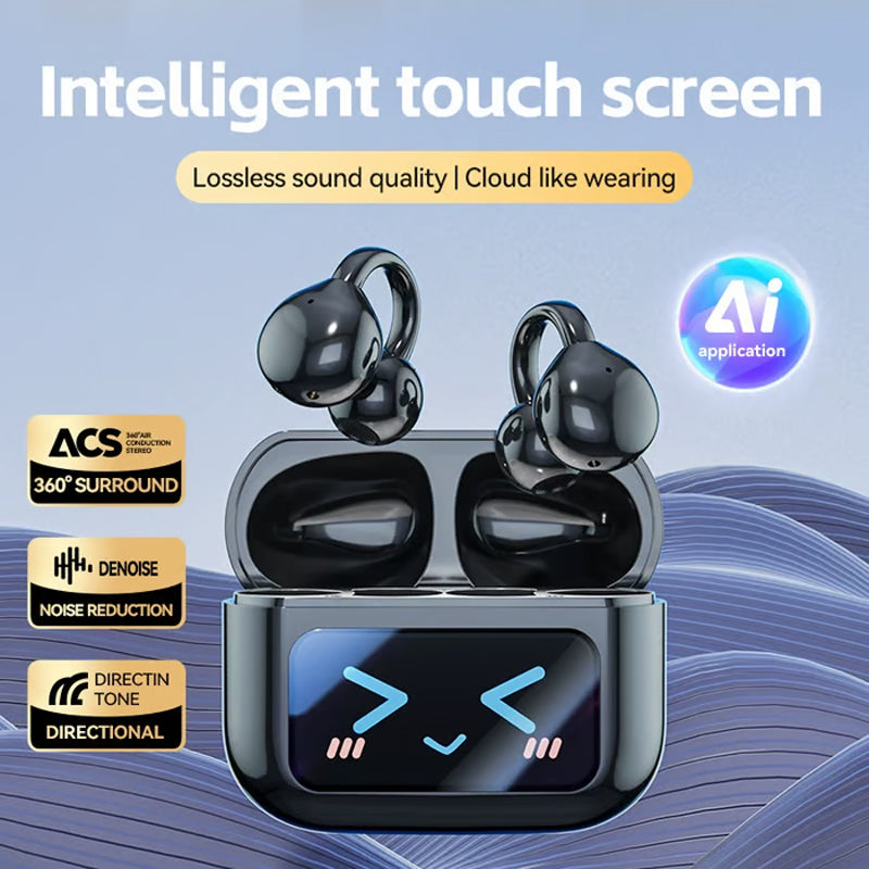 🎧 60% DI SCONTO! 🌐 Auricolari Clip-on Bluetooth V6.0 con Schermo a Colori – Traduzione 134 Lingue, Impermeabili & 40h Autonomia 💧