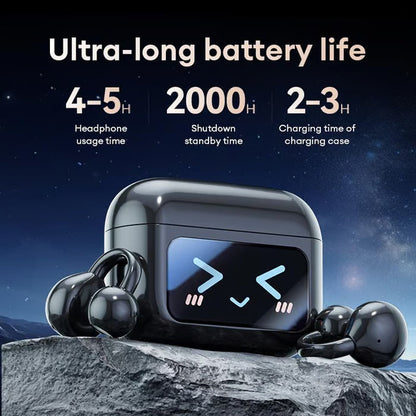 🎧 60% DI SCONTO! 🌐 Auricolari Clip-on Bluetooth V6.0 con Schermo a Colori – Traduzione 134 Lingue, Impermeabili & 40h Autonomia 💧