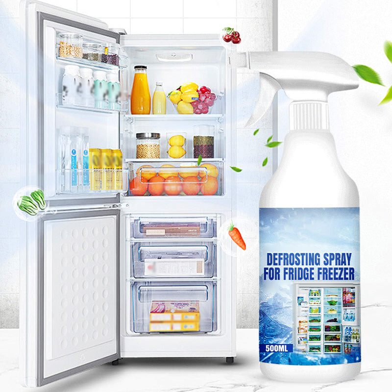 Spray sbrinante per frigorifero e congelatore 🧊🧴🛡️ Formula delicata senza corrosione, scioglie velocemente ghiaccio e brina dentro il congelatore, basta spruzzare e pulire per recuperare spazio e mantenere il frigorifero in buono stato.