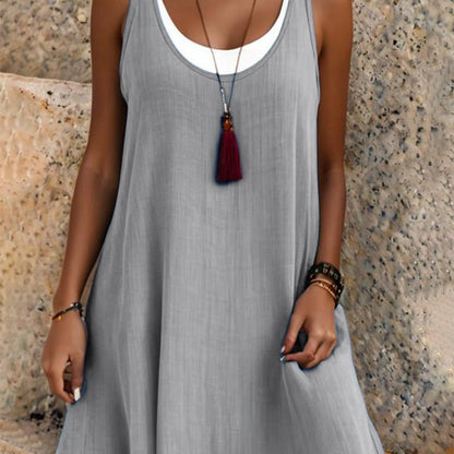 ✨Vestito Lungo da Donna Finto Due Pezzi Senza Maniche