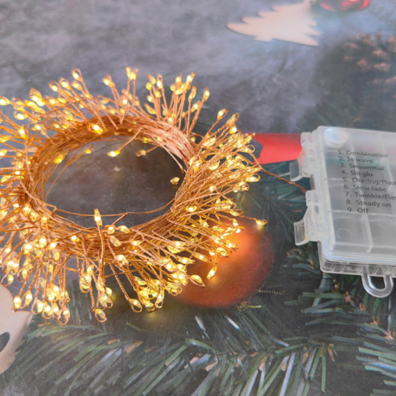 Luce decorativa LED USB in filo di rame 🎄💐🔋 Il filo di rame flessibile si piega in ogni forma, otto effetti luminosi, basso consumo, installabile ovunque per creare ambienti con atmosfera cinematografica nelle serate tranquille.