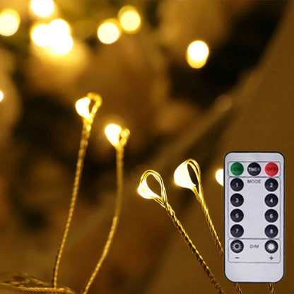 Luce decorativa LED USB in filo di rame 🎄💐🔋 Il filo di rame flessibile si piega in ogni forma, otto effetti luminosi, basso consumo, installabile ovunque per creare ambienti con atmosfera cinematografica nelle serate tranquille.
