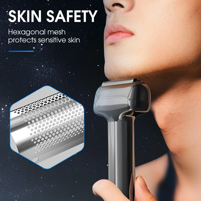 🔥✨ Rasoio Elettrico a Lamina Ricaricabile per Uomo 🪒💪 - 3 Testine | IPX6 Impermeabile | Silenzioso | Ricarica USB-C | 50% DI SCONTO