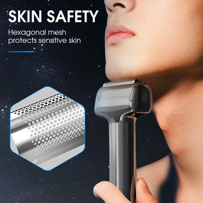 🔥✨ Rasoio Elettrico a Lamina Ricaricabile per Uomo 🪒💪 - 3 Testine | IPX6 Impermeabile | Silenzioso | Ricarica USB-C | 50% DI SCONTO