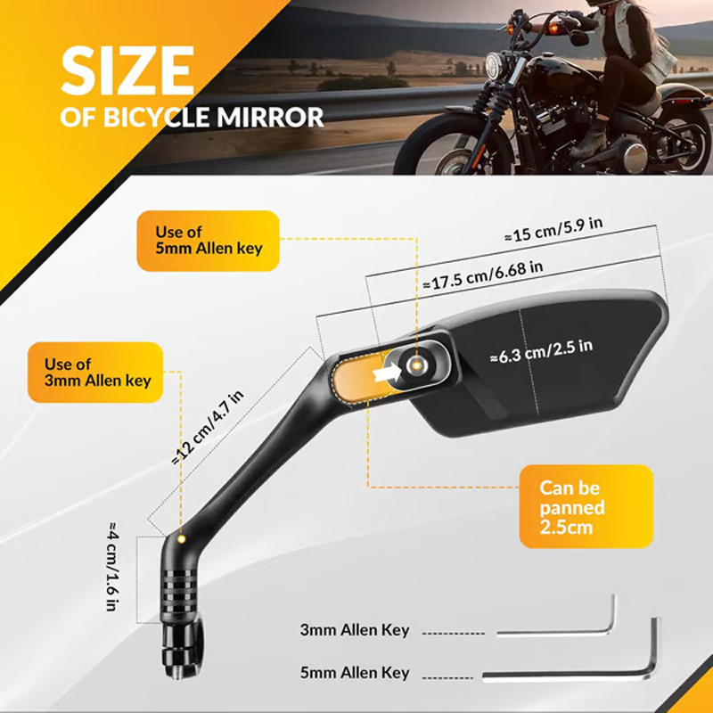 🎁Nuovi Arrivi 2026 50% OFF💥Specchietto Retrovisore Bici 360° Rotante – Braccio Ammortizzante, Resistente alle Intemperie, Montaggio Universale 🛡️