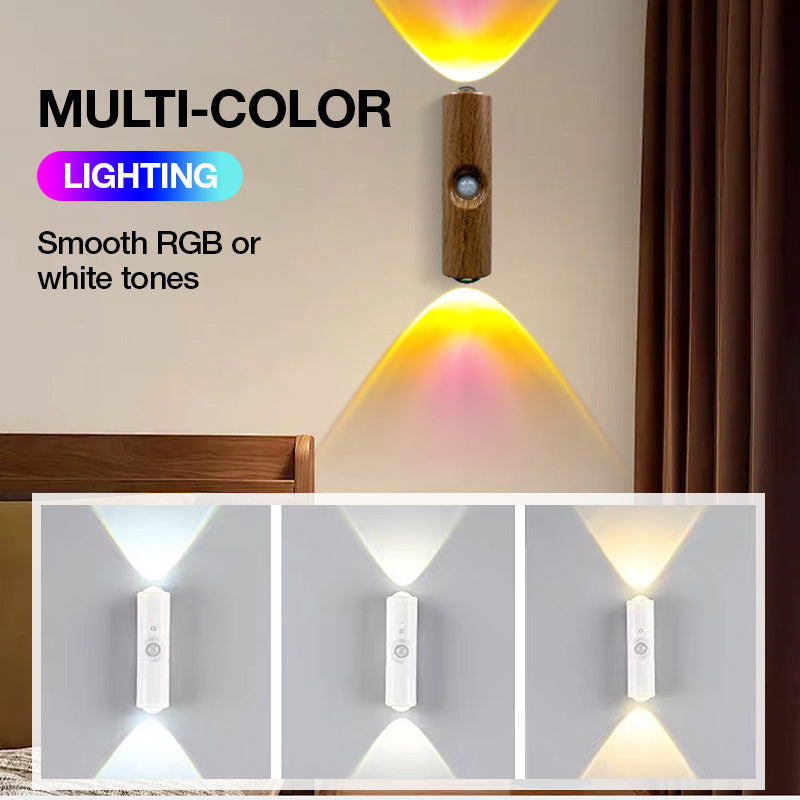 Luce Atmosferica RGB Intelligente Magnetica 🎨🚶🔋 , si installa senza fori e si riposiziona facilmente, con sensore di movimento, permette di modificare l’illuminazione decorativa per adattare lo spazio al proprio gusto.