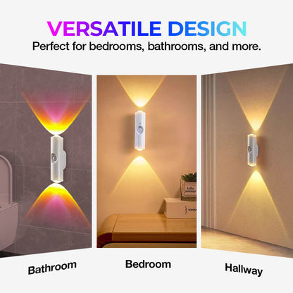 Luce Atmosferica RGB Intelligente Magnetica 🎨🚶🔋 , si installa senza fori e si riposiziona facilmente, con sensore di movimento, permette di modificare l’illuminazione decorativa per adattare lo spazio al proprio gusto.