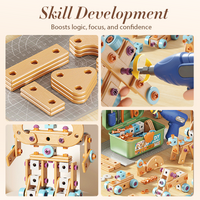 🎄🎁Kit Educativo Fai-da-Te di Attrezzi per Bambini👨‍👩‍👧‍👦⚡🛡️🔍, materiali plastici sicuri, bordi lisci e valigetta per riporre tutti i pezzi, sviluppa manualità e logica mentre i bambini costruiscono modelli in modo autonomo.
