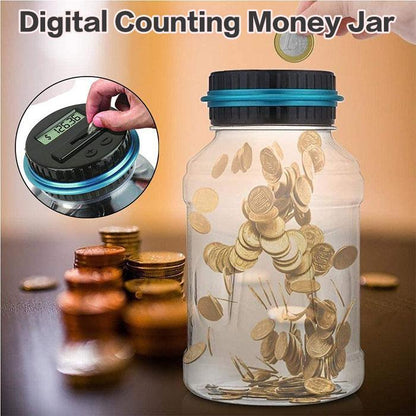 🏦💰 Barattolo Contasoldi Automatico Digitale per Monete – Conteggio & Display LCD, 3 Valute: Euro, Dollaro & Sterlina – Il Tuo Assistente Risparmio Intelligente ✨📊