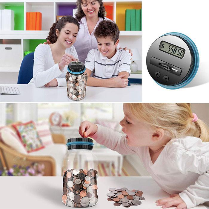 🏦💰 Barattolo Contasoldi Automatico Digitale per Monete – Conteggio & Display LCD, 3 Valute: Euro, Dollaro & Sterlina – Il Tuo Assistente Risparmio Intelligente ✨📊