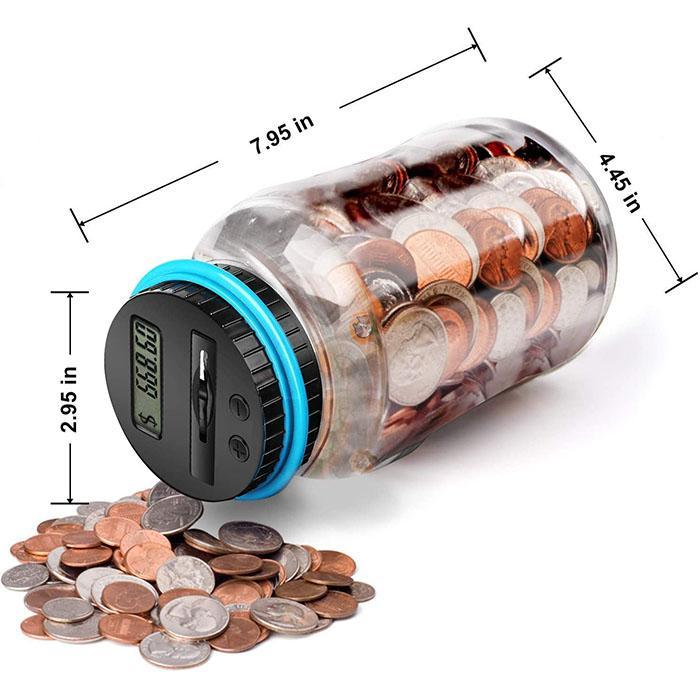 🏦💰 Barattolo Contasoldi Automatico Digitale per Monete – Conteggio & Display LCD, 3 Valute: Euro, Dollaro & Sterlina – Il Tuo Assistente Risparmio Intelligente ✨📊