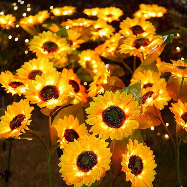 🌻SCONTO 50% ORA! Luci Solari a Girasole per Giardino – Fiore Solare Realistico IP65 Resistente alle Intemperie, Lampada Decorativa da Esterno per Cortile, Vialetto, Patio e Decorazione Giardino