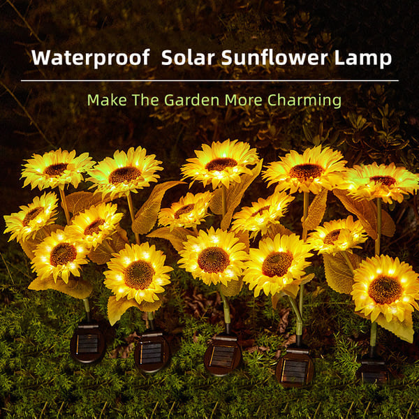 🌻SCONTO 50% ORA! Luci Solari a Girasole per Giardino – Fiore Solare Realistico IP65 Resistente alle Intemperie, Lampada Decorativa da Esterno per Cortile, Vialetto, Patio e Decorazione Giardino
