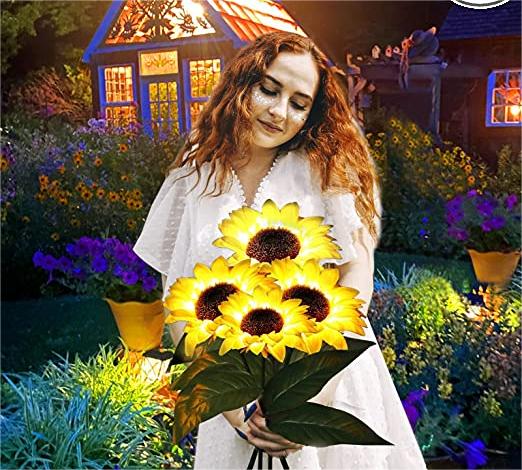 🌻SCONTO 50% ORA! Luci Solari a Girasole per Giardino – Fiore Solare Realistico IP65 Resistente alle Intemperie, Lampada Decorativa da Esterno per Cortile, Vialetto, Patio e Decorazione Giardino
