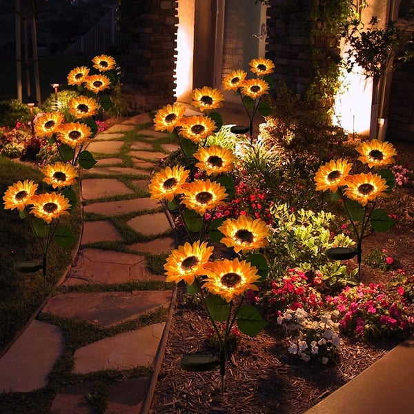🌻SCONTO 50% ORA! Luci Solari a Girasole per Giardino – Fiore Solare Realistico IP65 Resistente alle Intemperie, Lampada Decorativa da Esterno per Cortile, Vialetto, Patio e Decorazione Giardino