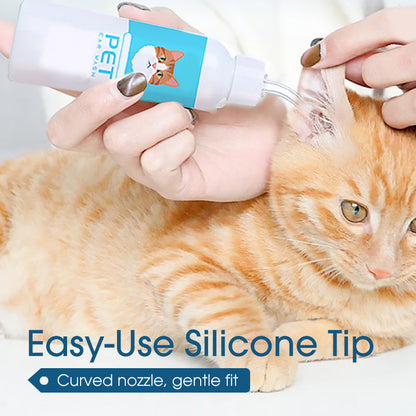 Soluzione detergente per le orecchie per cani e gatti 👂🌿🩹 Con formula botanica priva di antibiotici e punta silicone morbida, scioglie il cerume e lenisce prurito e rossore, mantiene le orecchie del pet pulite e confortevoli.