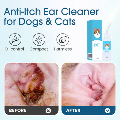 Soluzione detergente per le orecchie per cani e gatti 👂🌿🩹 Con formula botanica priva di antibiotici e punta silicone morbida, scioglie il cerume e lenisce prurito e rossore, mantiene le orecchie del pet pulite e confortevoli.