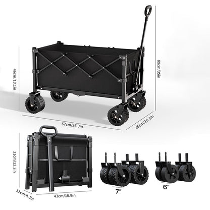 ⌛ Mancano solo 3 giorni – 50% di sconto su tutto! ⏰Carrello pieghevole – Ampio volume, carrello a mano per campeggio all'aperto, leggero e portatile