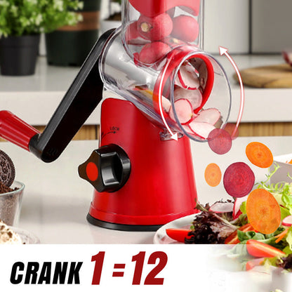 Grattugia rotante 3-in-1 per verdure e formaggio 🥄Testine intercambiabili｜⚡Lavorazione veloce｜🧹Pulizia semplice. Le tre testine tagliano gli ingredienti, la rotazione riduce lo sforzo e le parti smontabili si lavano rapidamente.