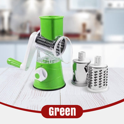 Grattugia rotante 3-in-1 per verdure e formaggio 🥄Testine intercambiabili｜⚡Lavorazione veloce｜🧹Pulizia semplice. Le tre testine tagliano gli ingredienti, la rotazione riduce lo sforzo e le parti smontabili si lavano rapidamente.
