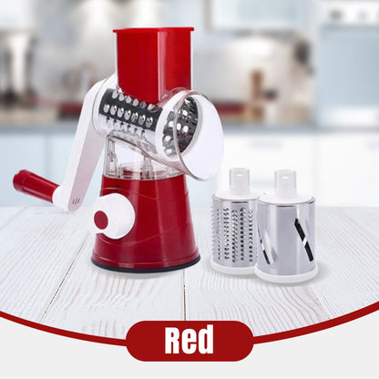 Grattugia rotante 3-in-1 per verdure e formaggio 🥄Testine intercambiabili｜⚡Lavorazione veloce｜🧹Pulizia semplice. Le tre testine tagliano gli ingredienti, la rotazione riduce lo sforzo e le parti smontabili si lavano rapidamente.