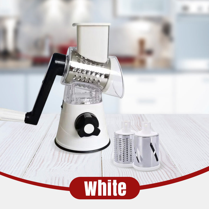 Grattugia rotante 3-in-1 per verdure e formaggio 🥄Testine intercambiabili｜⚡Lavorazione veloce｜🧹Pulizia semplice. Le tre testine tagliano gli ingredienti, la rotazione riduce lo sforzo e le parti smontabili si lavano rapidamente.